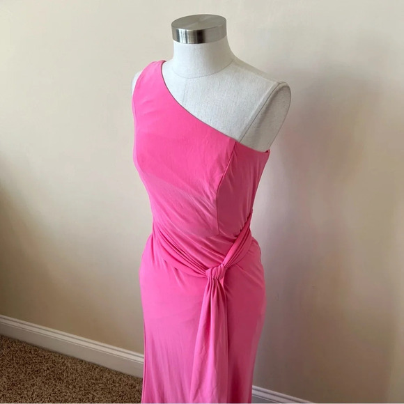Mac Duggal Ieena 26581 One Shoulder Jersey Gown pink 17545 - Picture 5 of 14